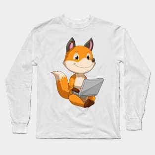 Fox with Laptop Long Sleeve T-Shirt